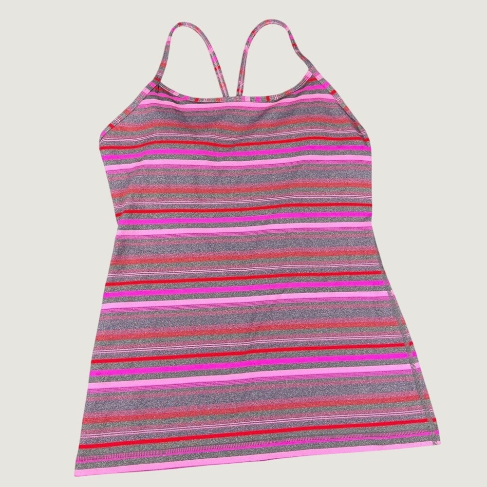 lululemon athletica Pink, Magenta & Gray Striped Racerback Tank